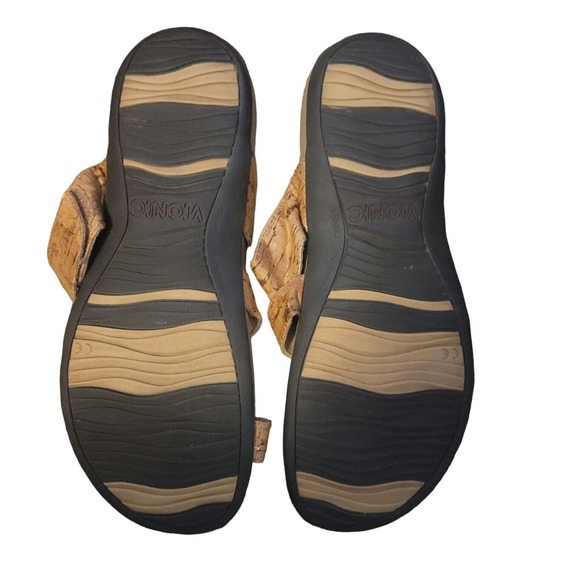 Vionic Amber Tan Brown Gold Slide On Sandals Women's 9 - Picture 6 of 7